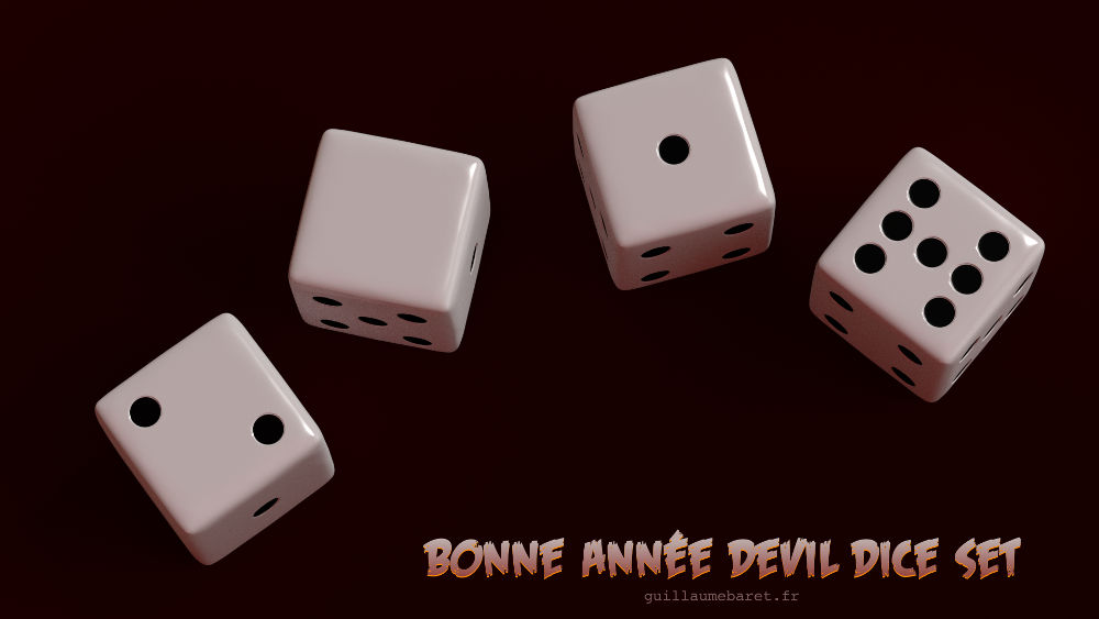 Bonne année devil dice set