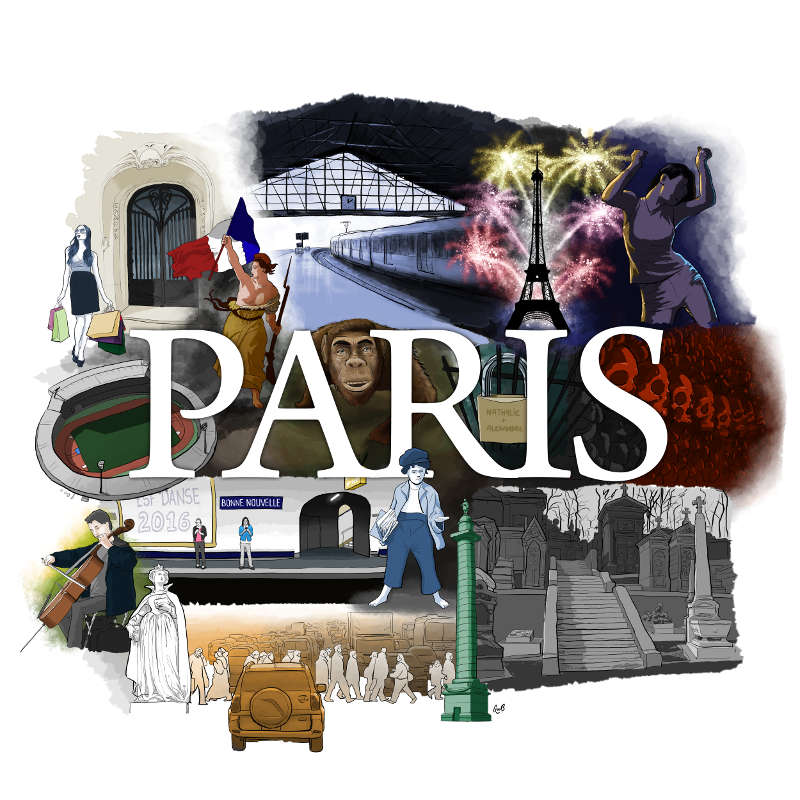 Mise en couleurs du dessin de l'affiche