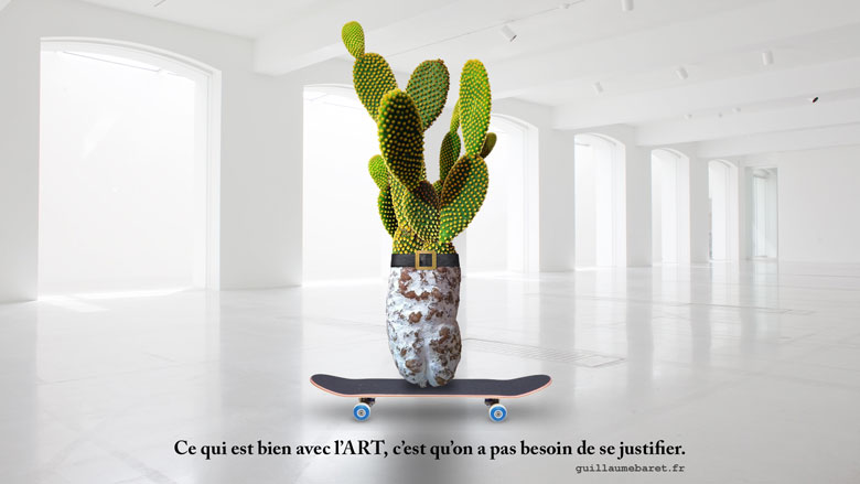 Skateboard saucisson ceinture cactus