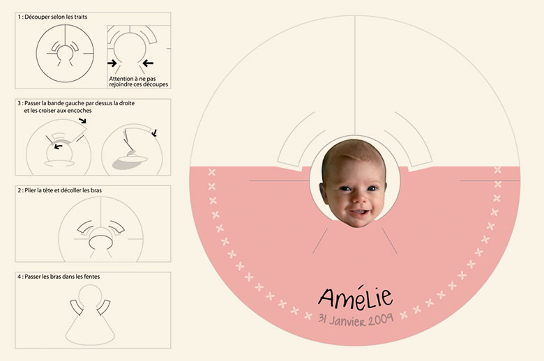 Faire part Amélie (gabarit et plan de montage)