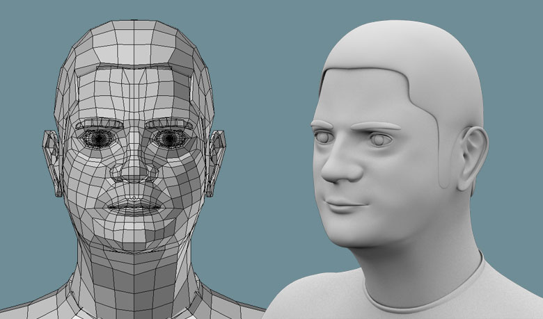 Autoportrait, travail 3D