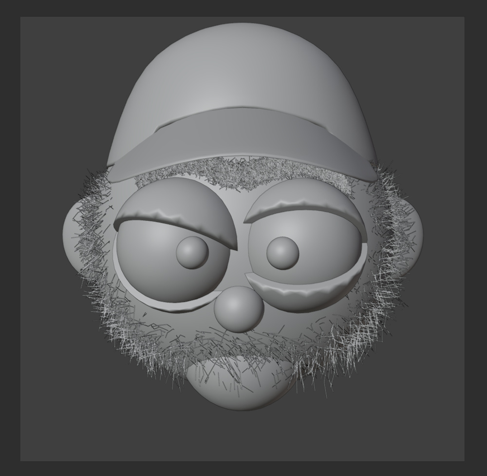 Moustachu à casquette, travail 3D gris