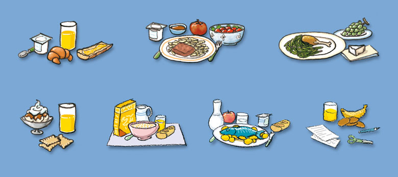 Dessins pour le livret Mustela, couleurs numériques