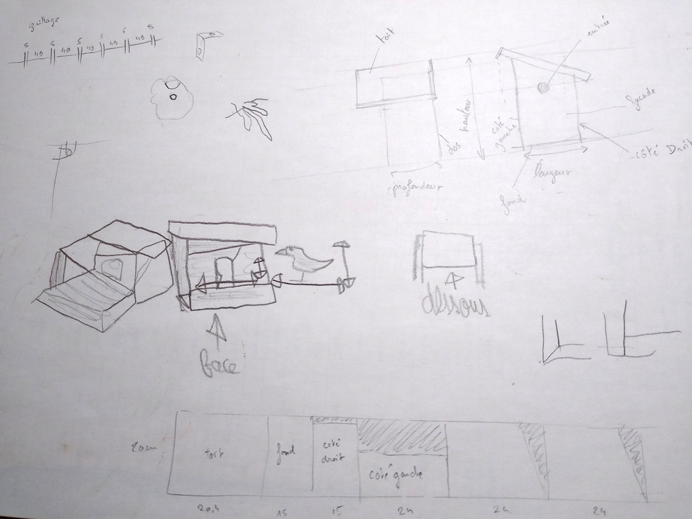Dessin de cabane à oiseaux