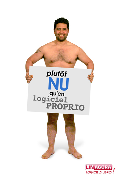 je suis un geek libre : plutôt nu qu'en logiciel proprio