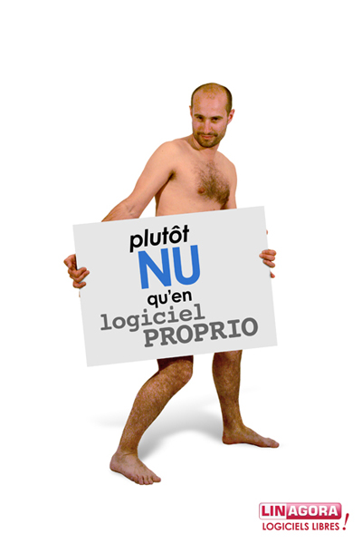 je suis un geek libre : plutôt nu qu'en logiciel proprio