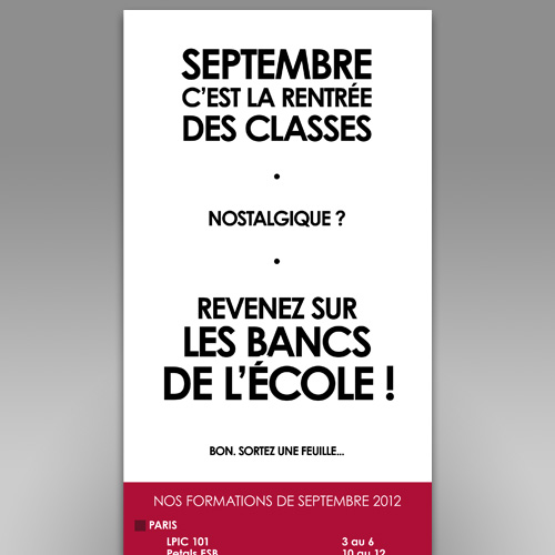 En septembre c'est la rentrée des classes