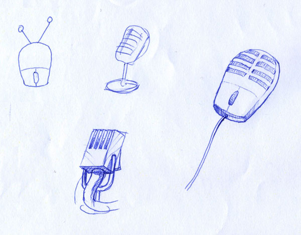 Croquis de recherche du logo Webstudio