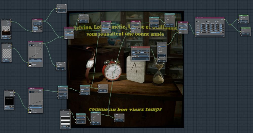 Vœux 2018 - travail 3D - compositing